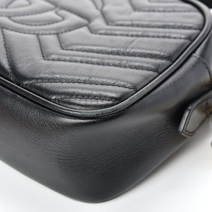 Gucci Calfskin Matelasse Small GG Marmont Chain Shoulder Bag Black 10 of 16
