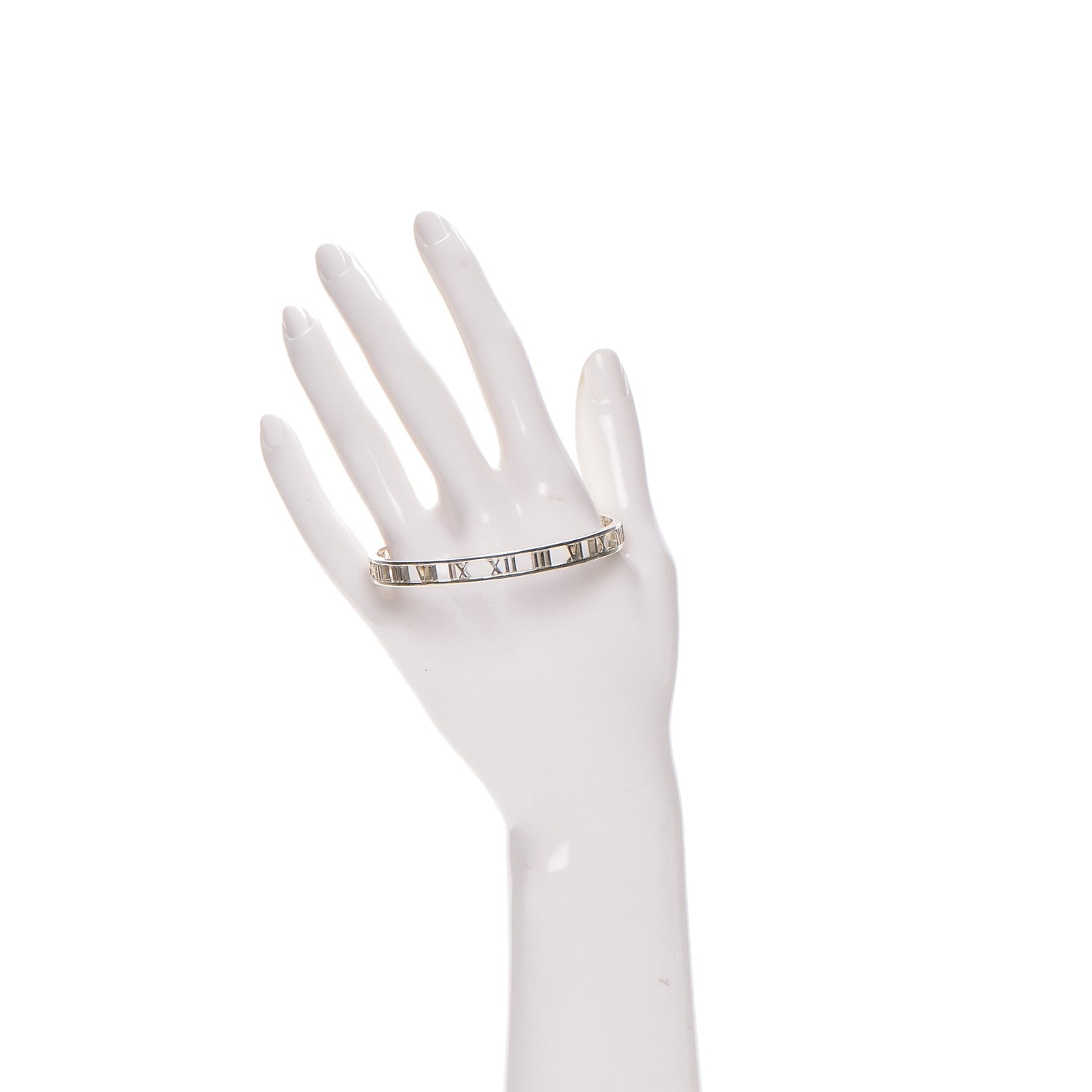 Tiffany Sterling Silver Narrow Atlas Open Bangle Bracelet 2 of 7