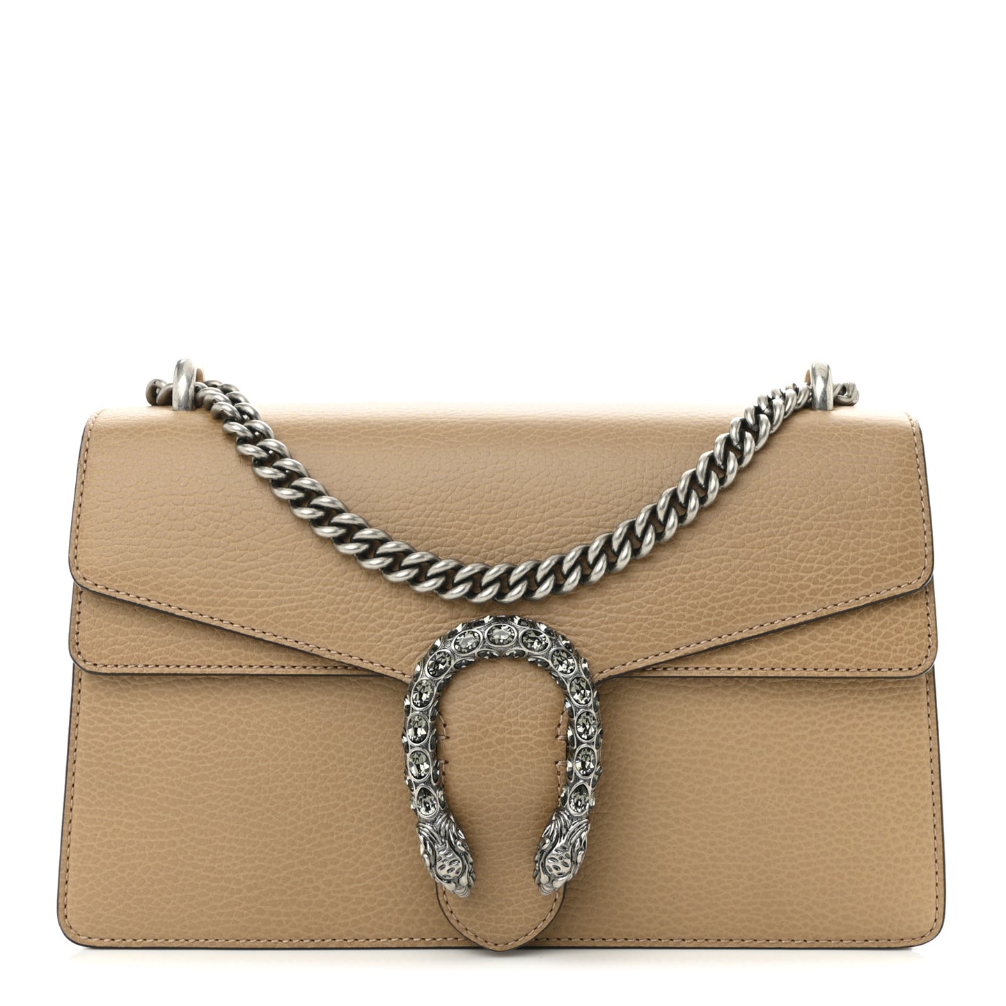 Dollar Calfskin Crystal Small Dionysus Shoulder Bag Natural Tan Black Diamond