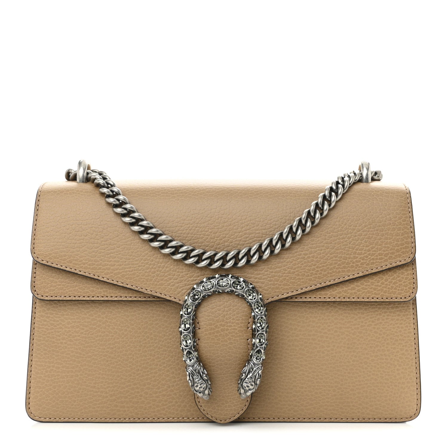 Gucci Dollar Calfskin Crystal Small Dionysus Shoulder Bag Natural Tan Black Diamond 1 of 12