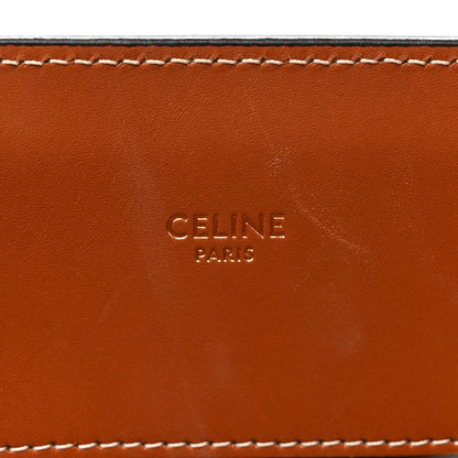 Celine Canvas Calfskin Jacquard Floral Small Vertical Cabas Black Tan 6 of 14
