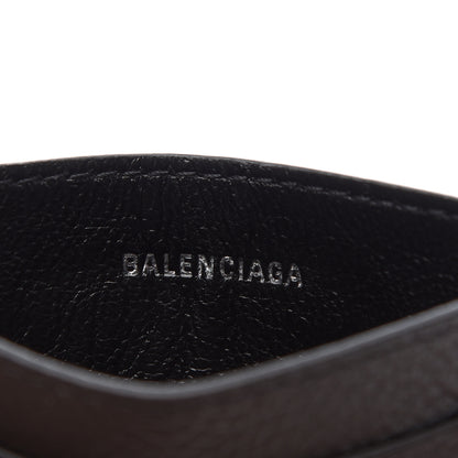 Balenciaga Grained Calfskin Logo Cash Rounded Card Holder Black White 6 of 8