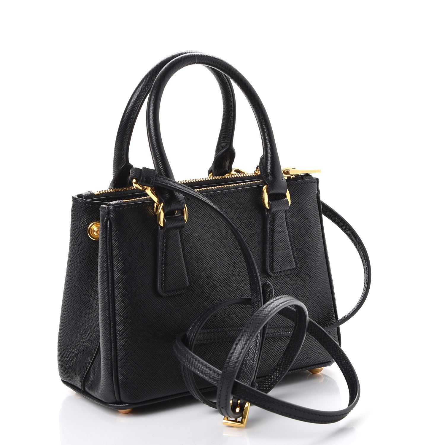 Prada Saffiano Lux Micro Galleria Double Zip Tote Nero Black 4 of 8