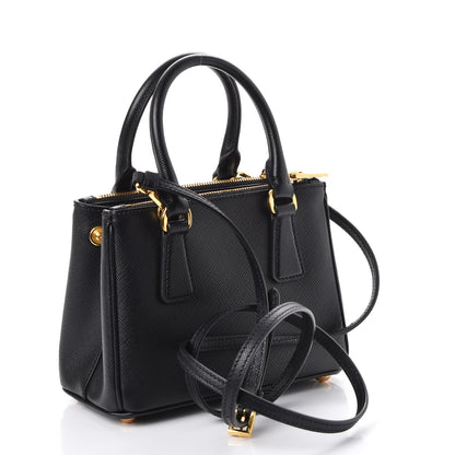 Prada Saffiano Lux Micro Galleria Double Zip Tote Nero Black 4 of 8