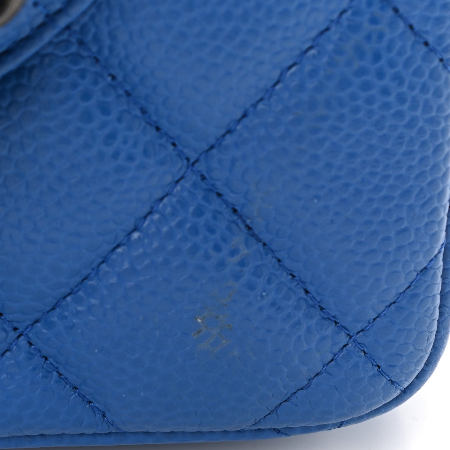 Caviar Quilted Jumbo Double Flap Blue