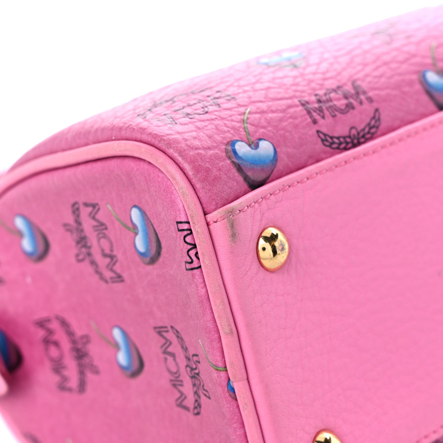 MCM Sweet Visetos Mini Boston Bag Pink 9 of 16