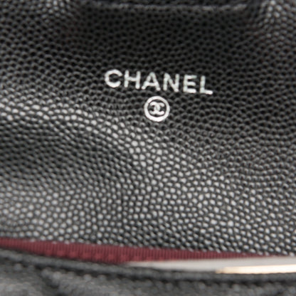 Chanel Caviar Chevron Quilted Card Holder Wallet Black 6 of 8