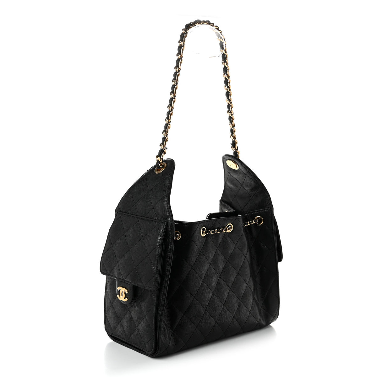 Caviar Quilted Small Chanel 25 Handbag Black
