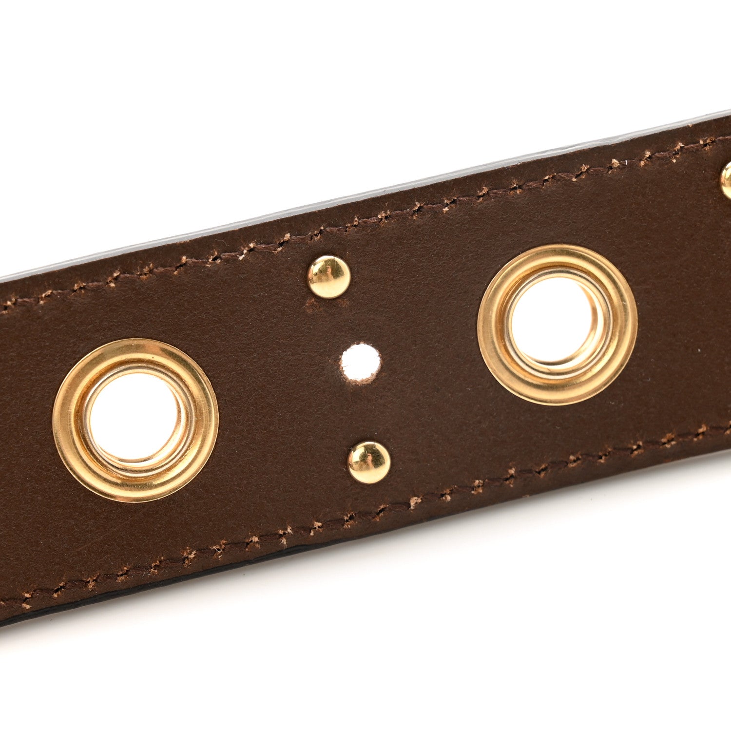 Gucci Faded Calfskin Grommet Double G Belt 80 32 Cuir 6 of 9
