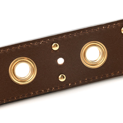 Gucci Faded Calfskin Grommet Double G Belt 80 32 Cuir 6 of 9