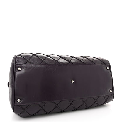 Chanel Lambskin Quilted Large Bowler Purple 4 of 12