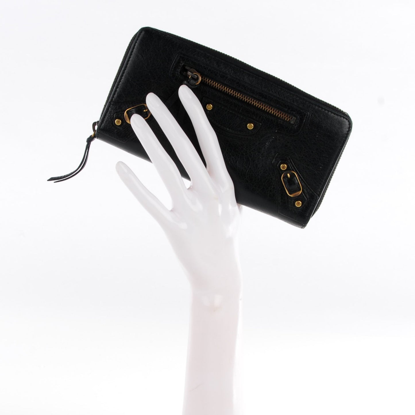 Agneau Classic Hardware Money Wallet Black