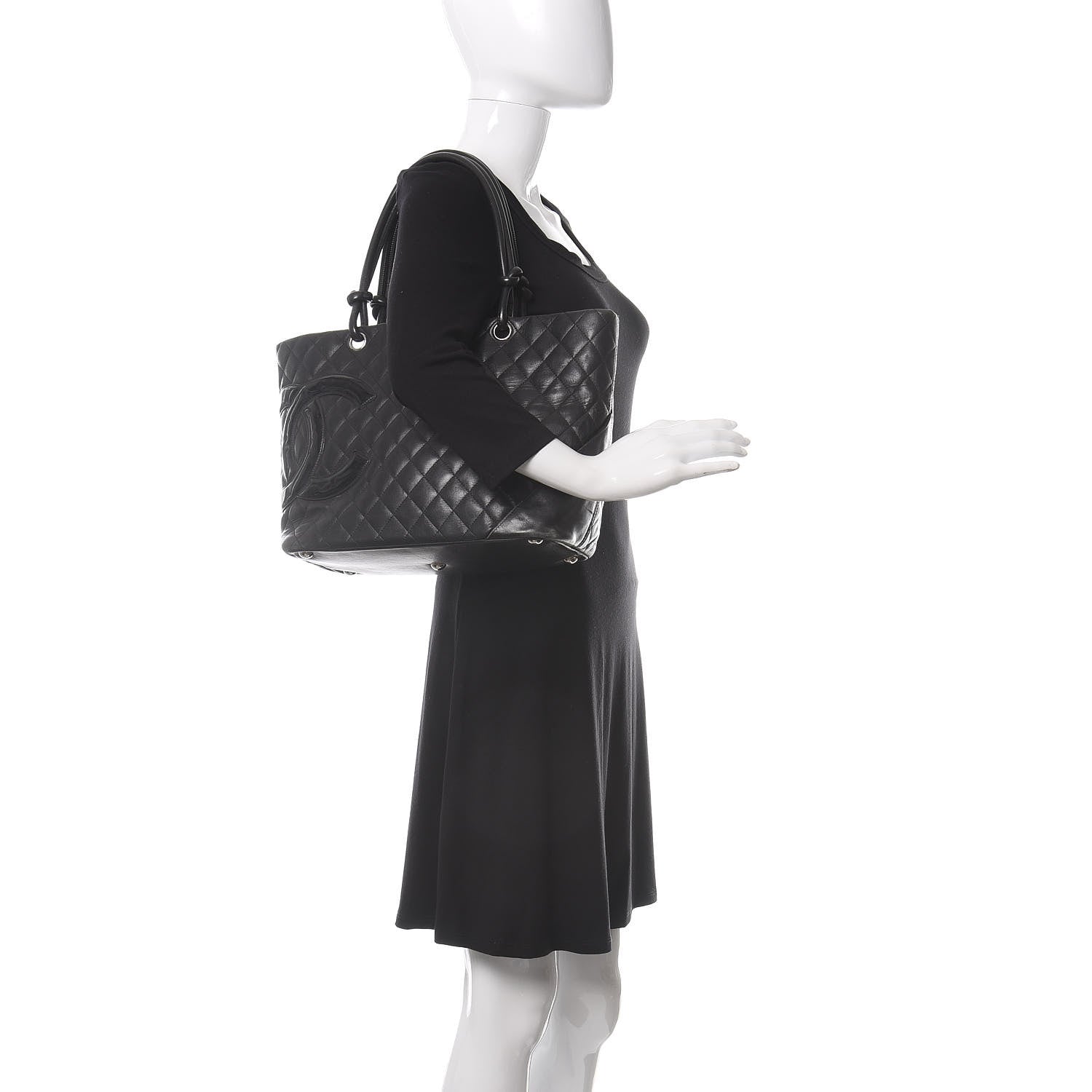 Chanel Calfskin Quilted Large Cambon Tote Black 2 of 13
