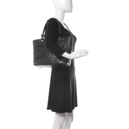 Chanel Calfskin Quilted Large Cambon Tote Black 2 of 13
