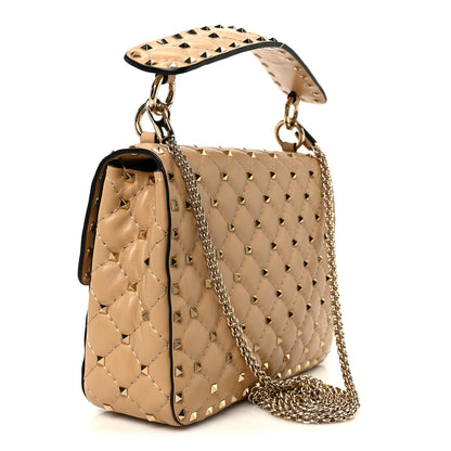 Valentino Garavani Nappa Medium Rockstud Spike Shoulder Bag Soft Noisette 3 of 10