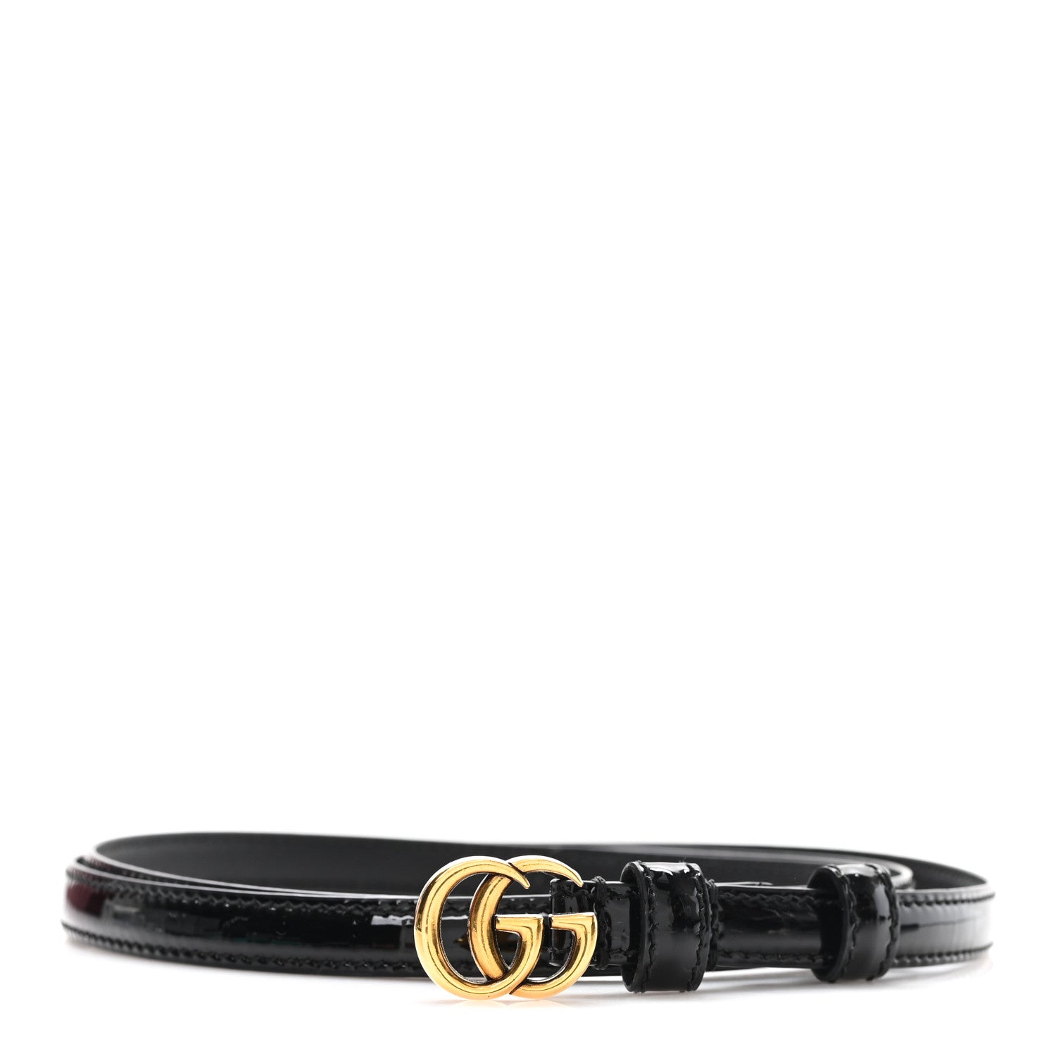 Gucci Patent Double G Thin Belt 105 42 Black 1 of 5