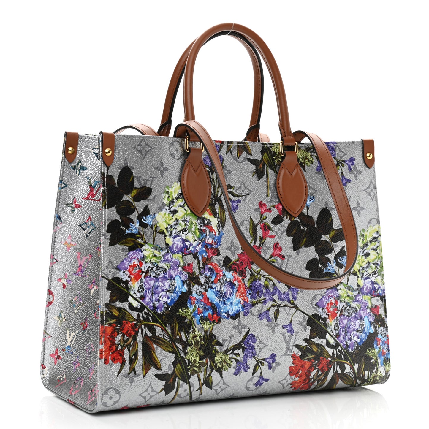 Metallic Monogram LV Garden OnTheGo MM Silver
