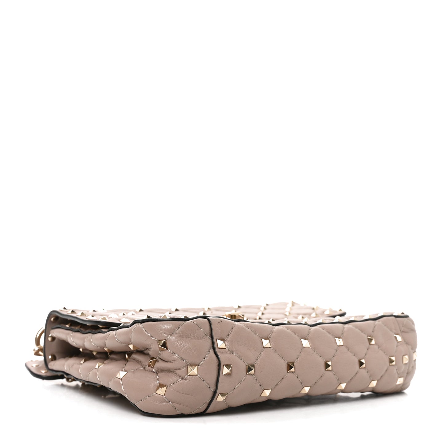 Lambskin Medium Rockstud Spike Shoulder Bag Poudre Poudre
