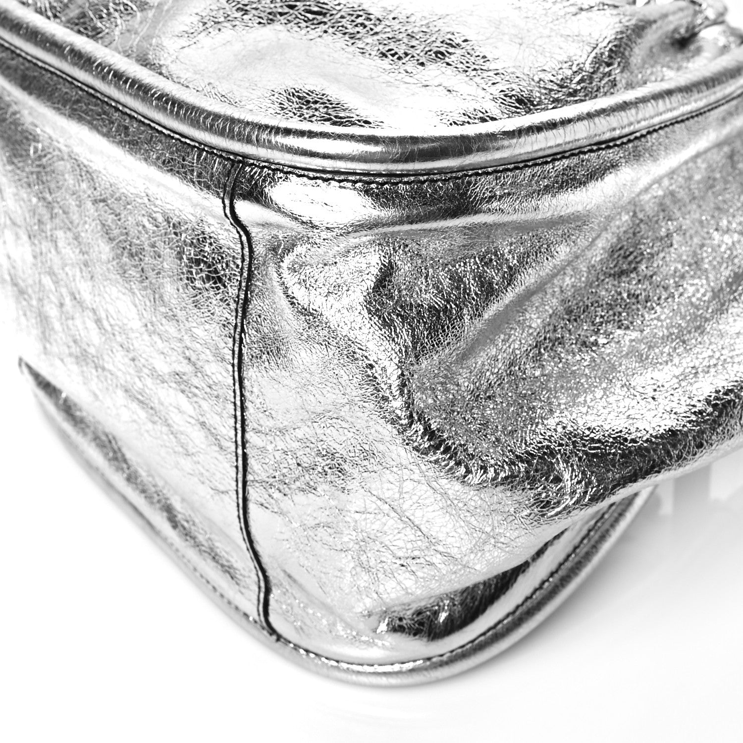 Proenza Schouler Metallic Calfskin Large Ruched Tote Silver 9 of 10