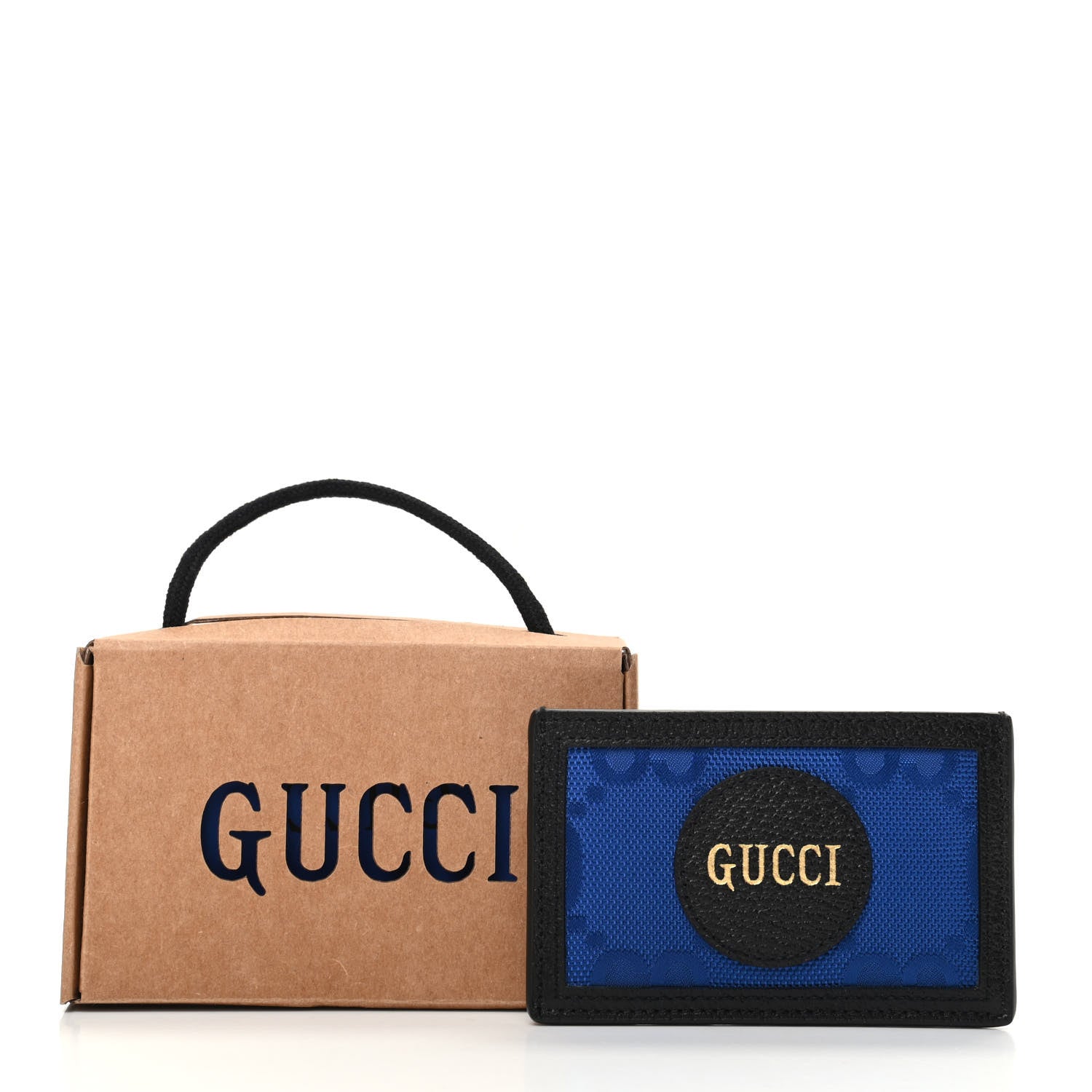 Gucci Econyl Nylon Monogram Off The Grid Card Case Guilted Blue Black 7 of 7