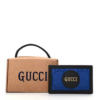 Gucci Econyl Nylon Monogram Off The Grid Card Case Guilted Blue Black 7 of 7
