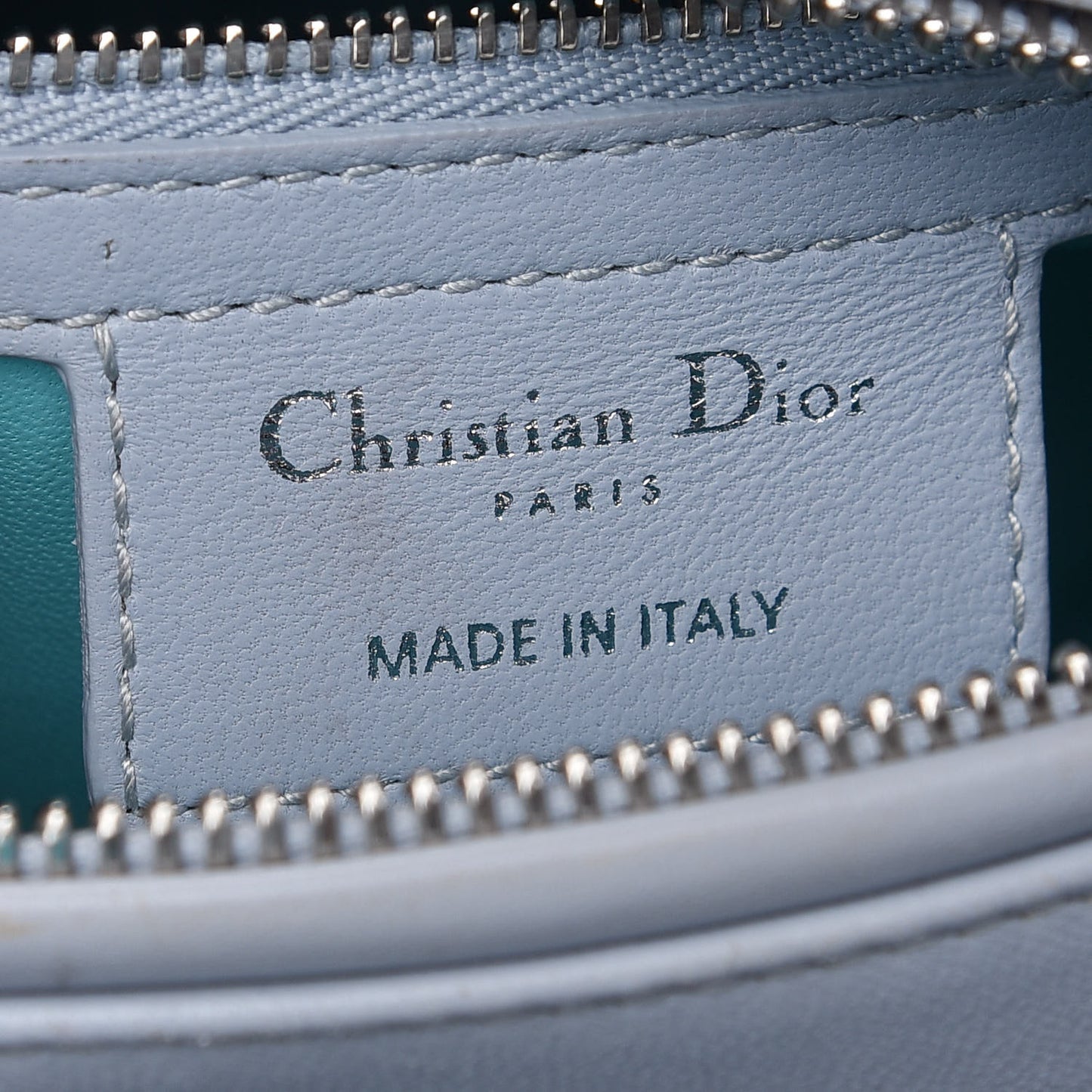 Lambskin Cannage Medium Bi-Color Lady Dior Grey Turquoise