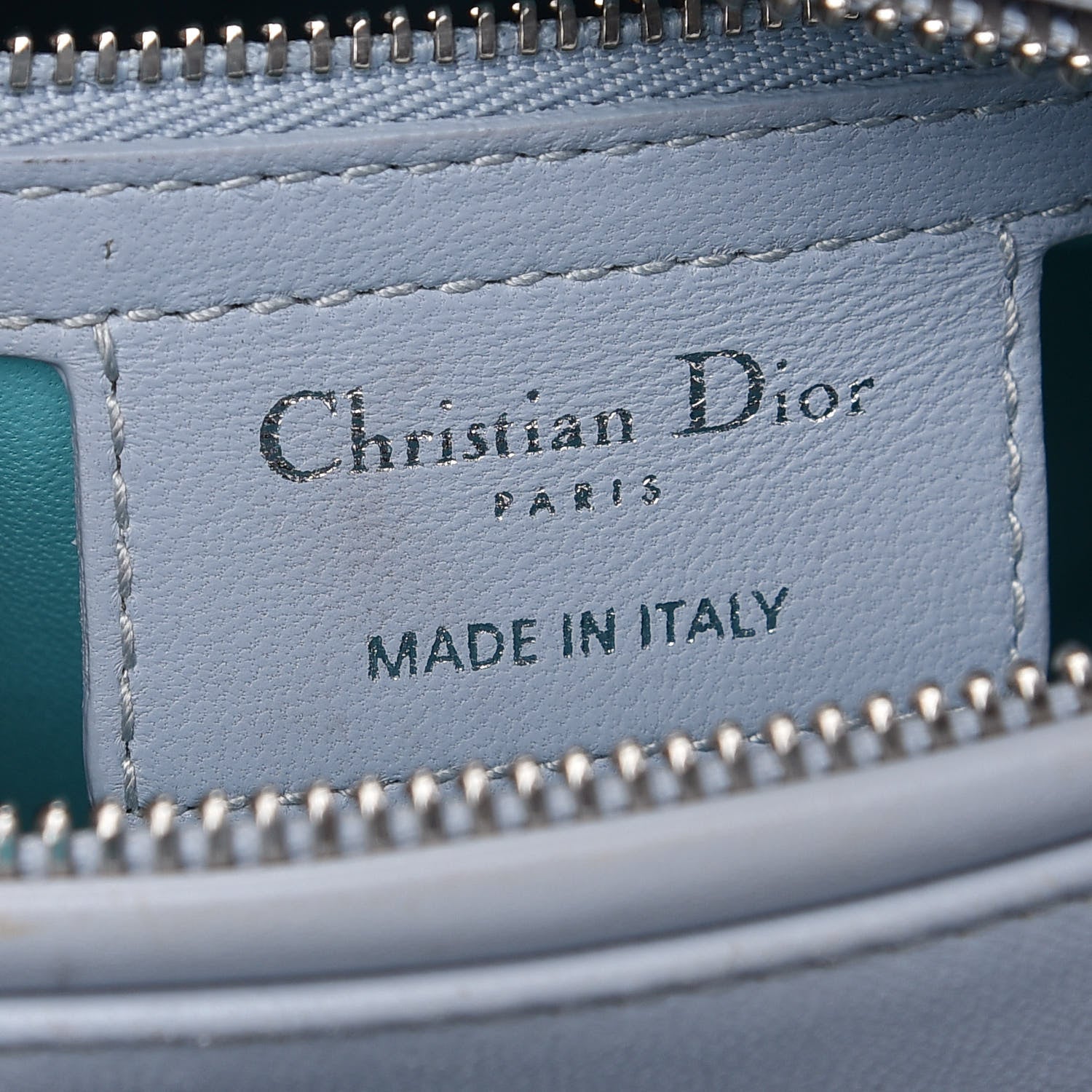 Christian Dior Lambskin Cannage Medium Bi-Color Lady Dior Grey Turquoise 7 of 10