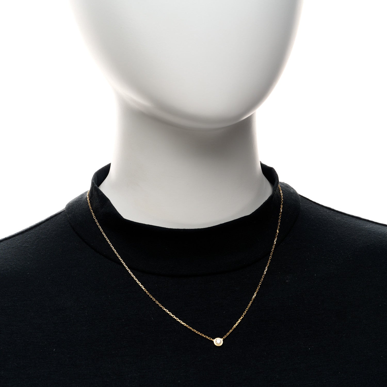 Cartier 18K Yellow Gold Diamond LM D'Amour Pendant Necklace 2 of 5