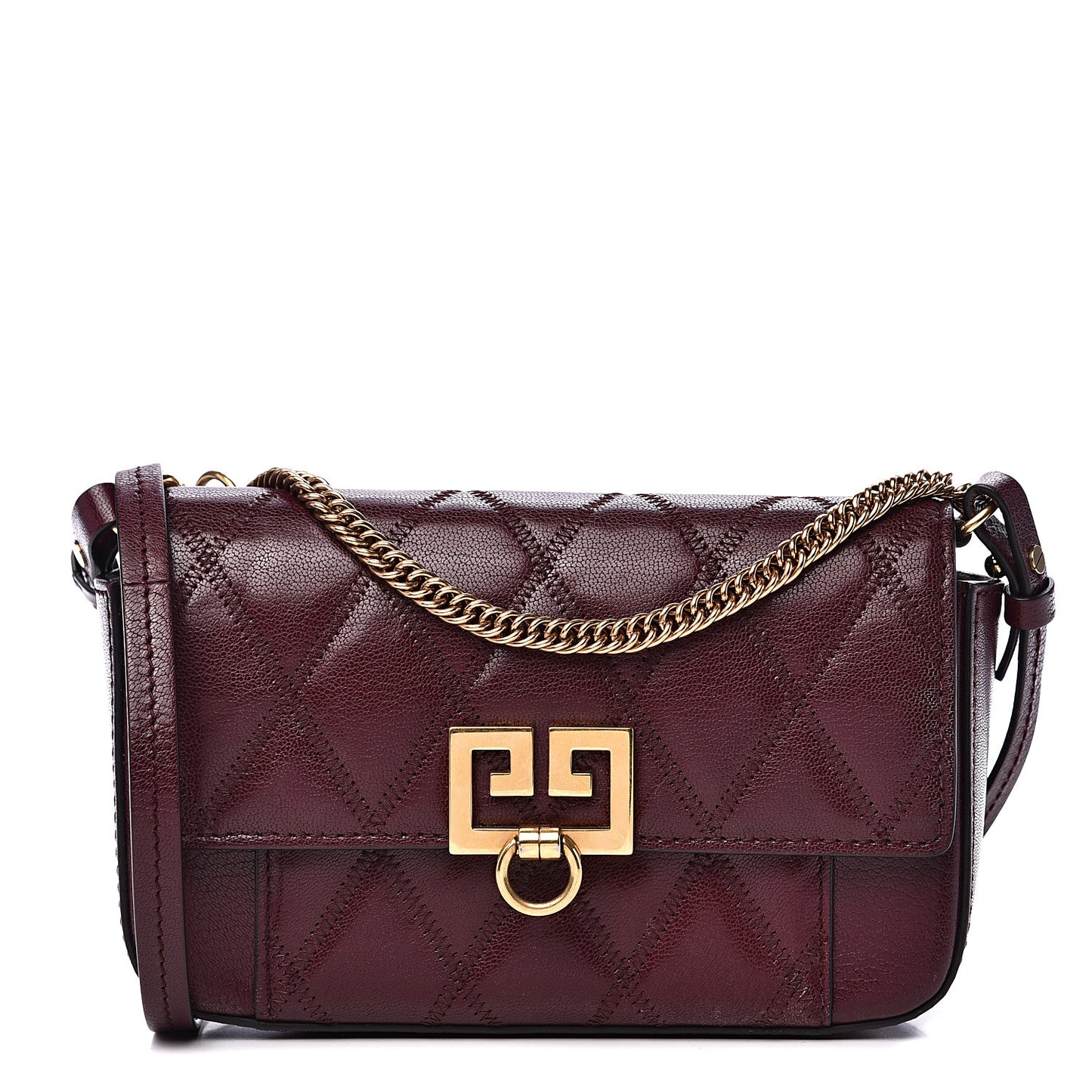 Goatskin Quilted GV3 Mini Pocket Convertible Bag Aubergine