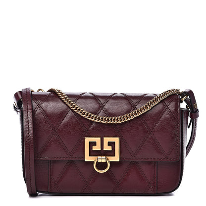 Givenchy Goatskin Quilted GV3 Mini Pocket Convertible Bag Aubergine 1 of 9