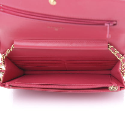 Chanel Lambskin Quilted Boy Wallet On Chain WOC Fuchsia 5 of 11