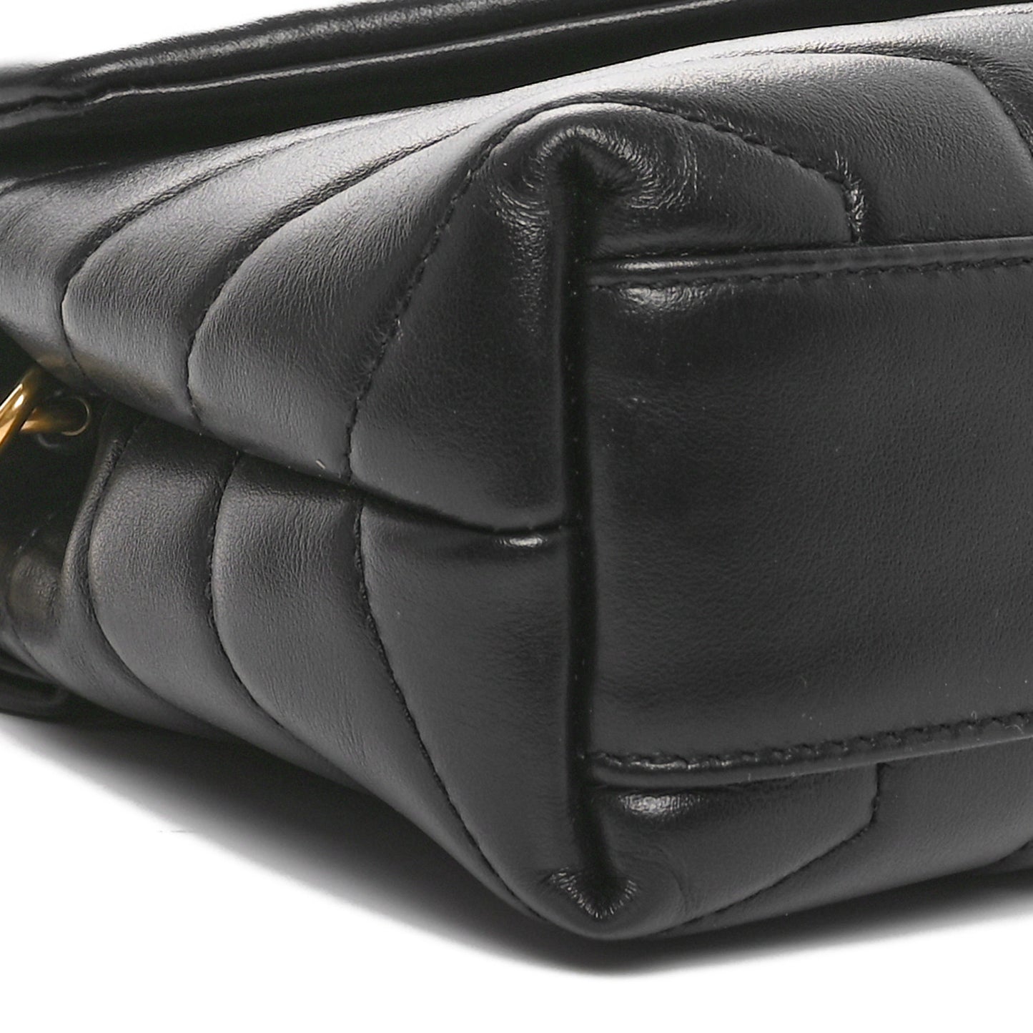 Calfskin Y Quilted Monogram Toy Loulou Crossbody Bag Black