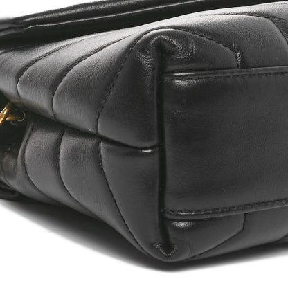 Saint Laurent Calfskin Y Quilted Monogram Toy Loulou Crossbody Bag Black 9 of 10