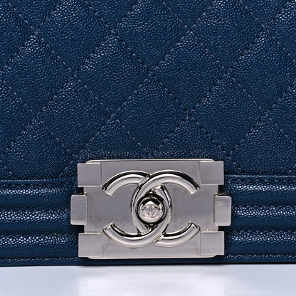 Chanel Caviar Quilted Medium Boy Flap Dark Blue 8 of 15