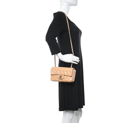 Chanel Patent Calfskin Quilted Mini Rectangular Flap Beige 2 of 9