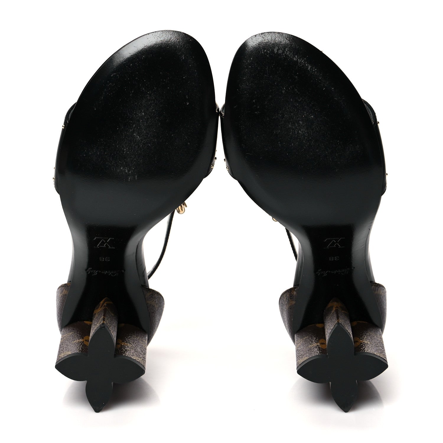 Louis Vuitton Leather Monogram Silhouette Sandals 38 Black 5 of 9