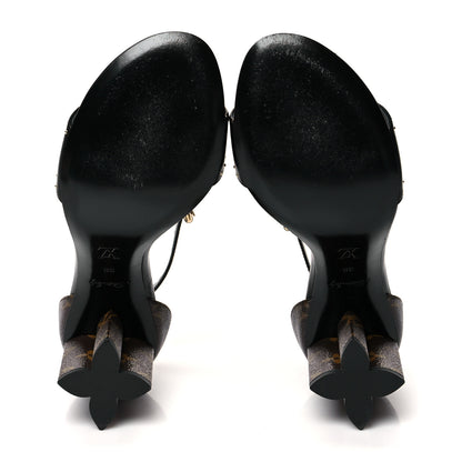 Louis Vuitton Leather Monogram Silhouette Sandals 38 Black 5 of 9