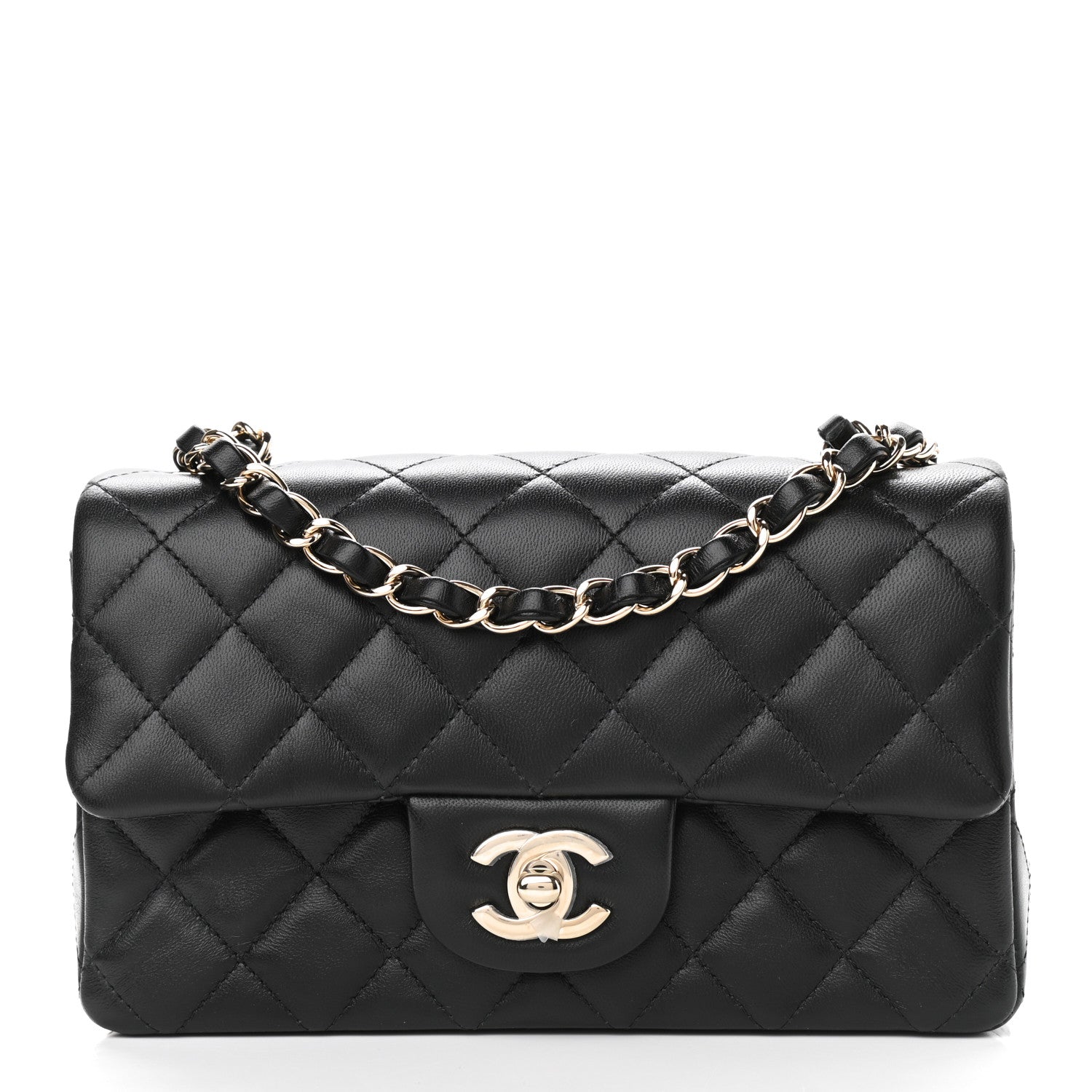 Chanel Lambskin Quilted Mini Rectangular Flap Black 1 of 10