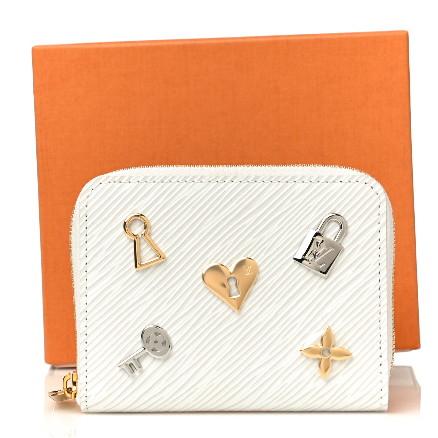 Epi Love Lock Zippy Coin Purse White
