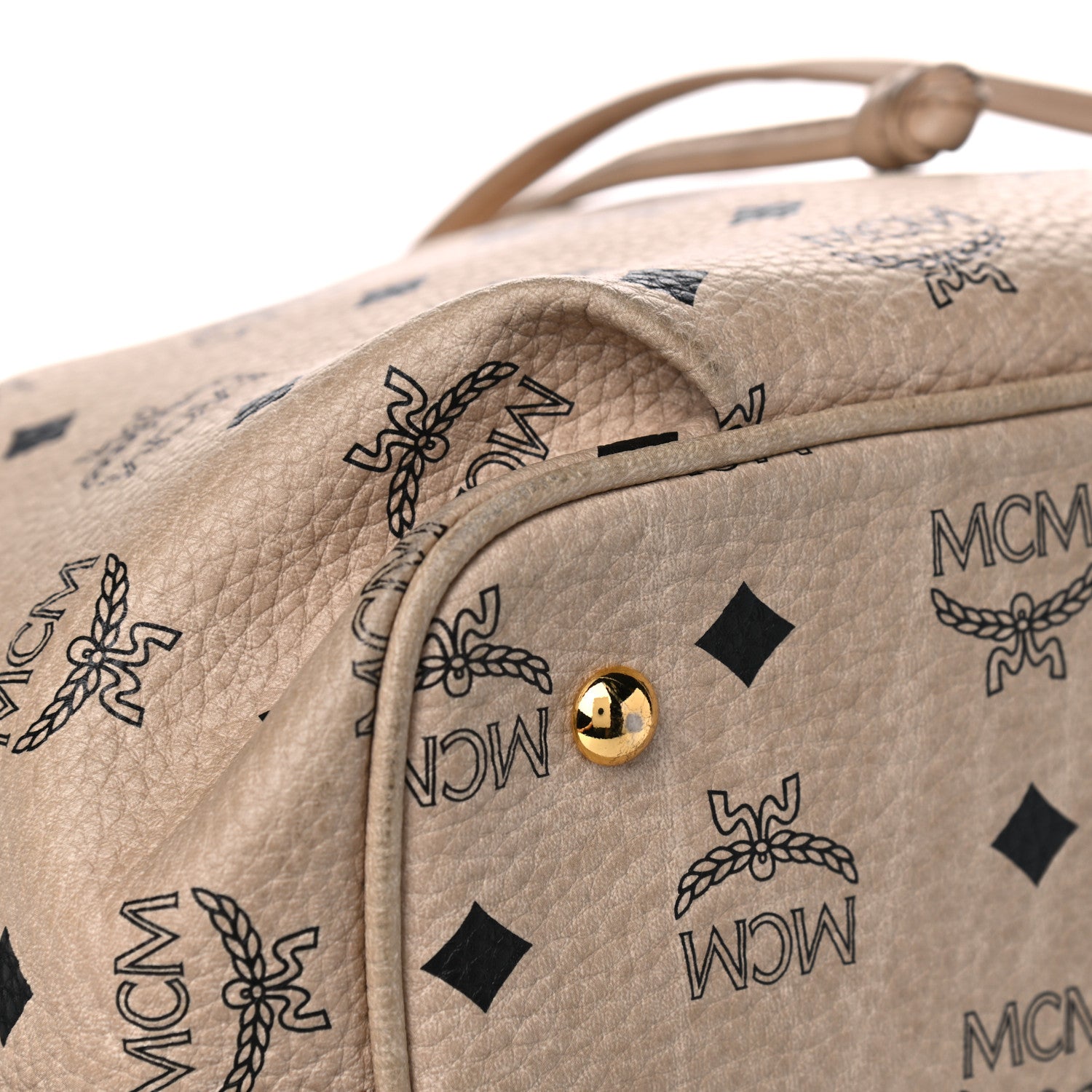 MCM Visetos Essential Drawstring Bucket Bag Beige 8 of 20