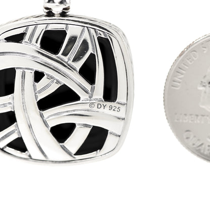 David Yurman Sterling Silver Black Onyx 20mm Albion Enhancer Pendant 4 of 4