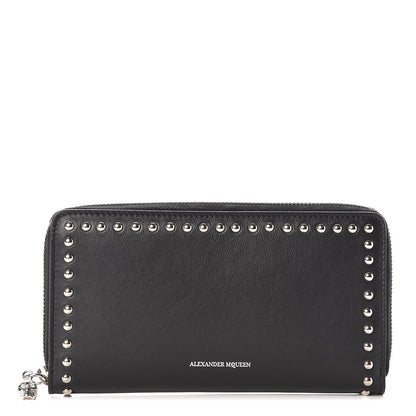 Alexander McQueen Nappa Studded Skull Continental Zip Wallet Black 1 of 8