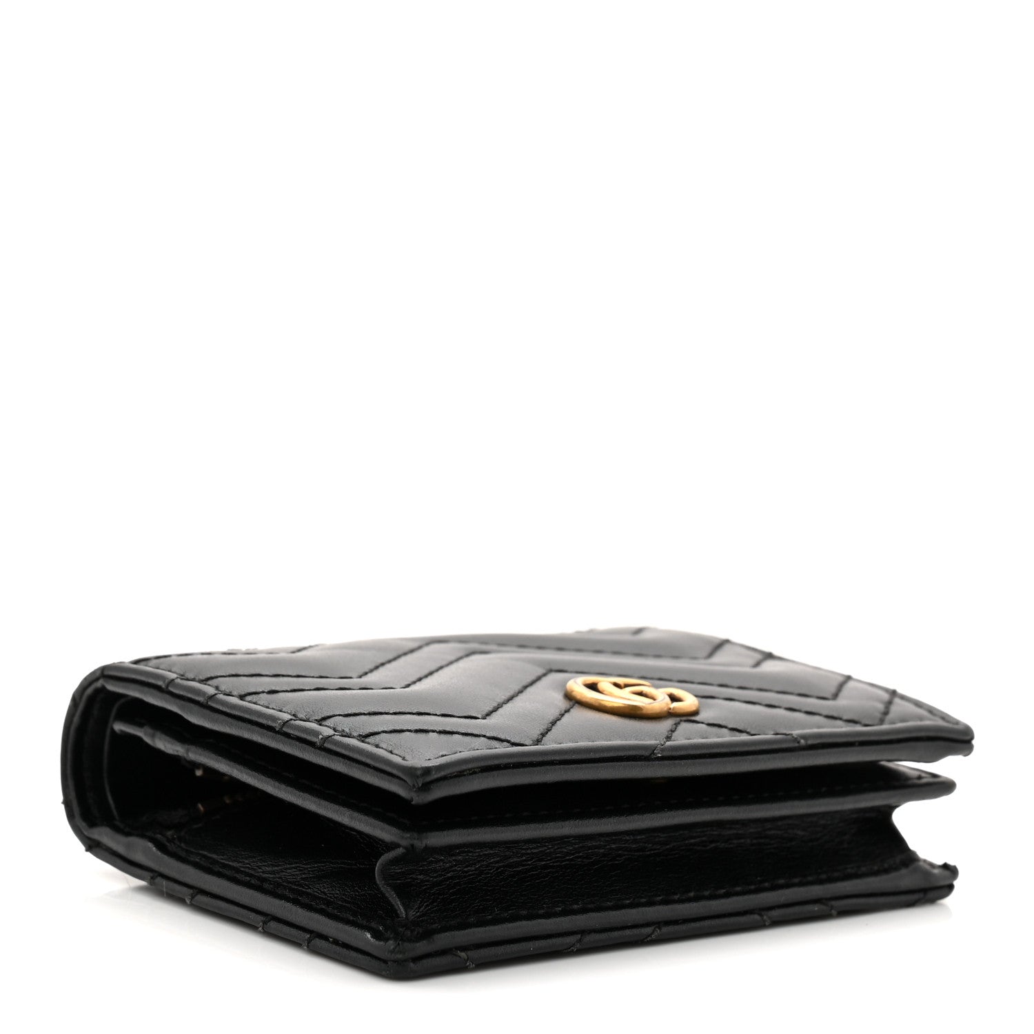 Gucci Calfskin Matelasse GG Marmont Card Case Wallet Black 4 of 8