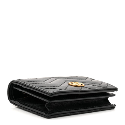 Gucci Calfskin Matelasse GG Marmont Card Case Wallet Black 4 of 8