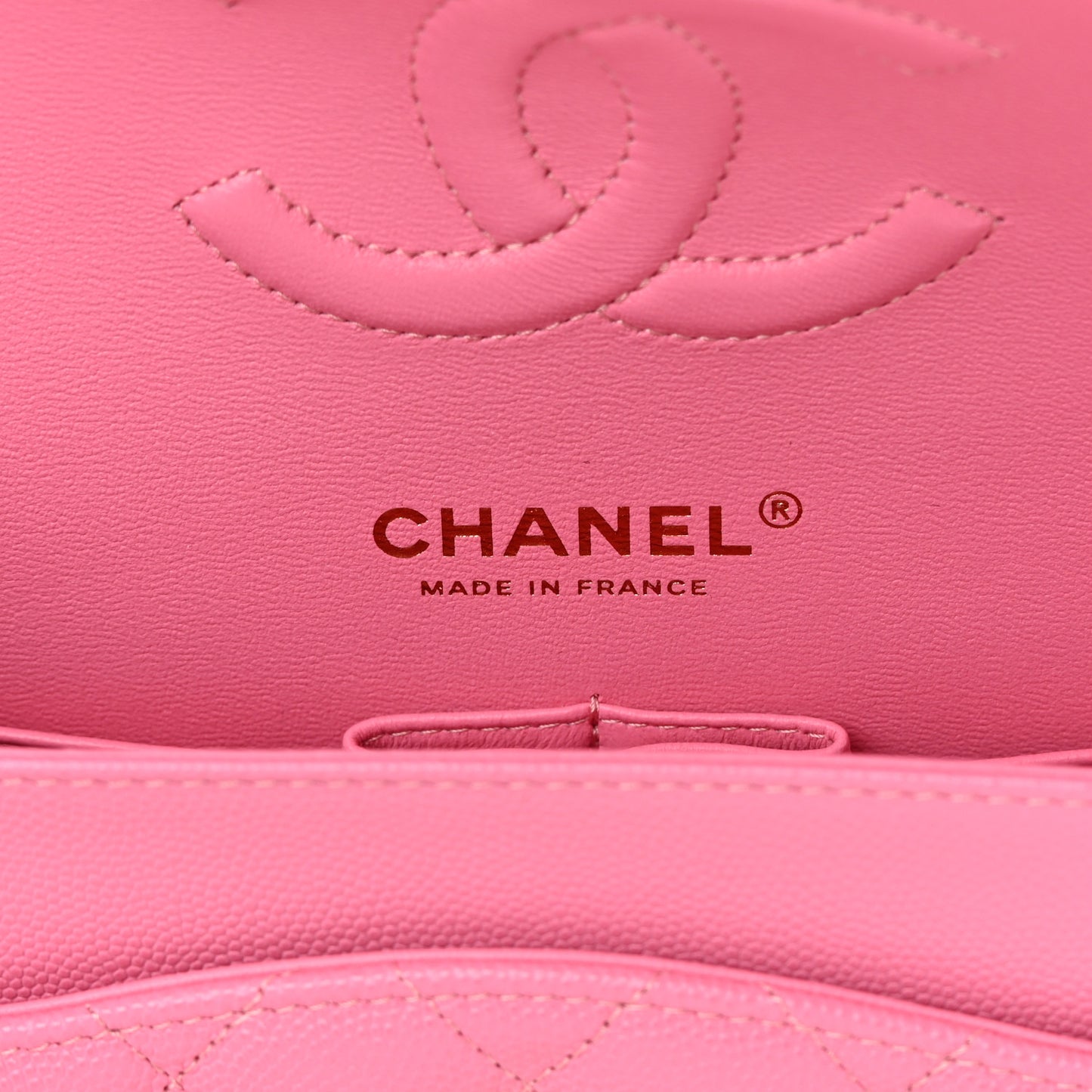 Caviar Quilted Medium Double Flap Pink
