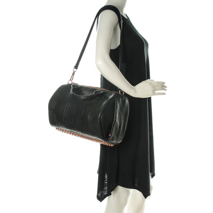 Alexander Wang Pebbled Lambskin Rocco Black Rose Gold Hardware 2 of 6