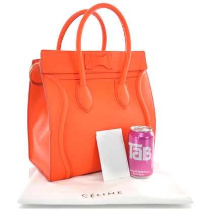 Celine Smooth Calfskin Mini Luggage Bright Orange 3 of 10