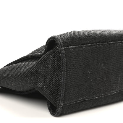 Chanel Woven Straw Raffia Large Deauville Tote Black White 9 of 11