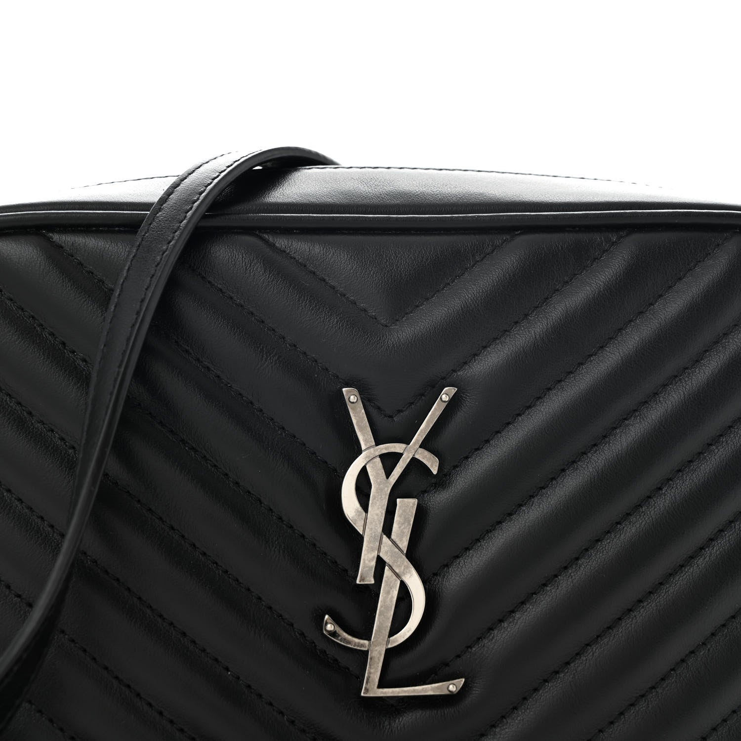 Saint Laurent Calfskin Matelasse Monogram Lou Camera Bag Black 8 of 11