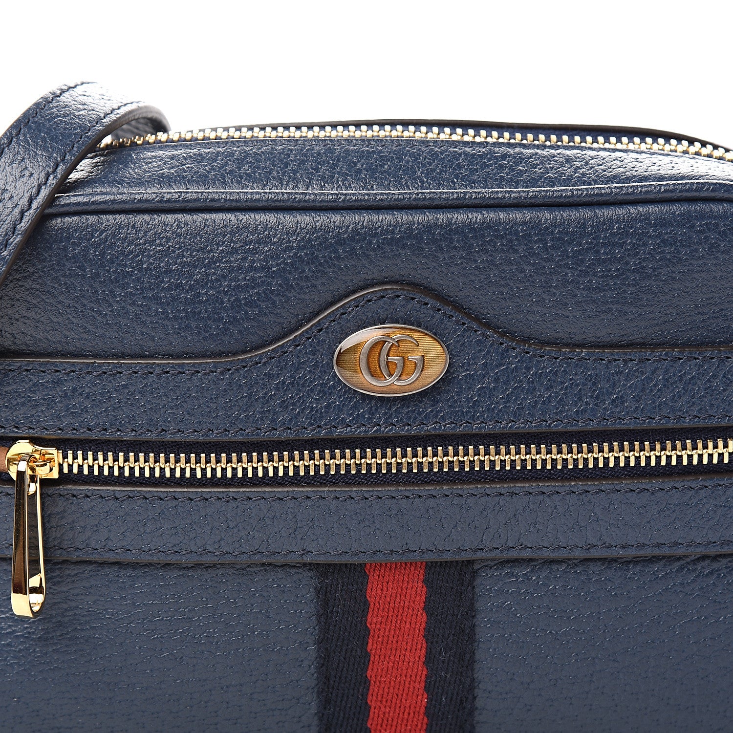 Gucci Textured Calfskin Web Mini Ophidia Shoulder Bag Blue Agata 10 of 10